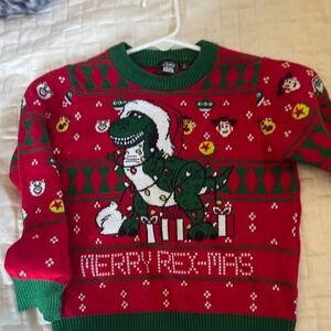 Disney Red and Green Merry Rex-Mas Sweater